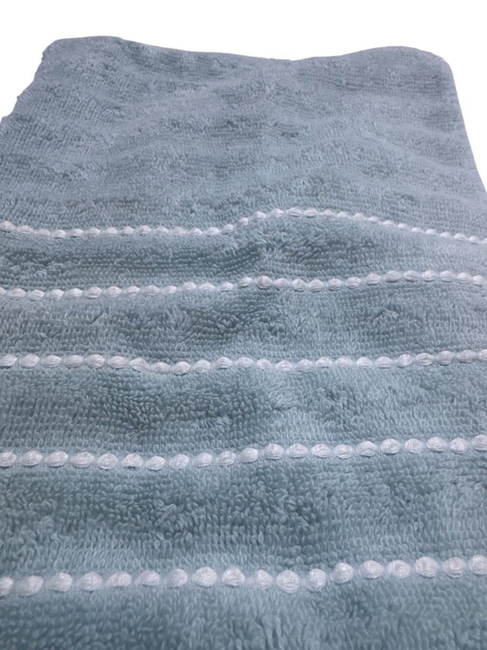 Kassa Moda Blue Hand Towel 15x25 Cotton White Striped Ring Spun Soft Absorbent - Picture 2 of 4